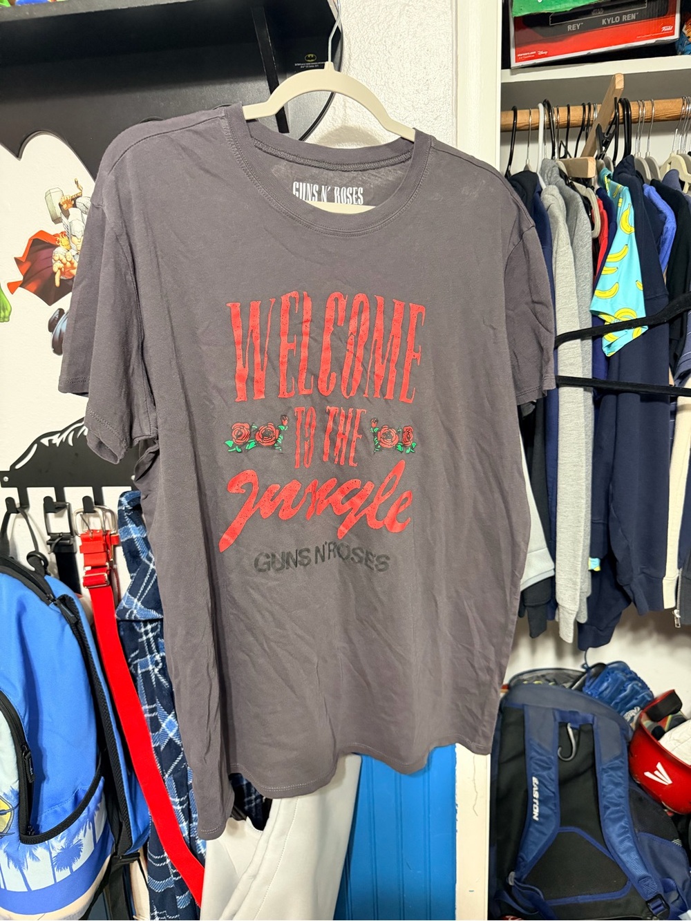 Guns N' Roses "Welcome to the Jungle" Graphic Tee - Charcoal with Red